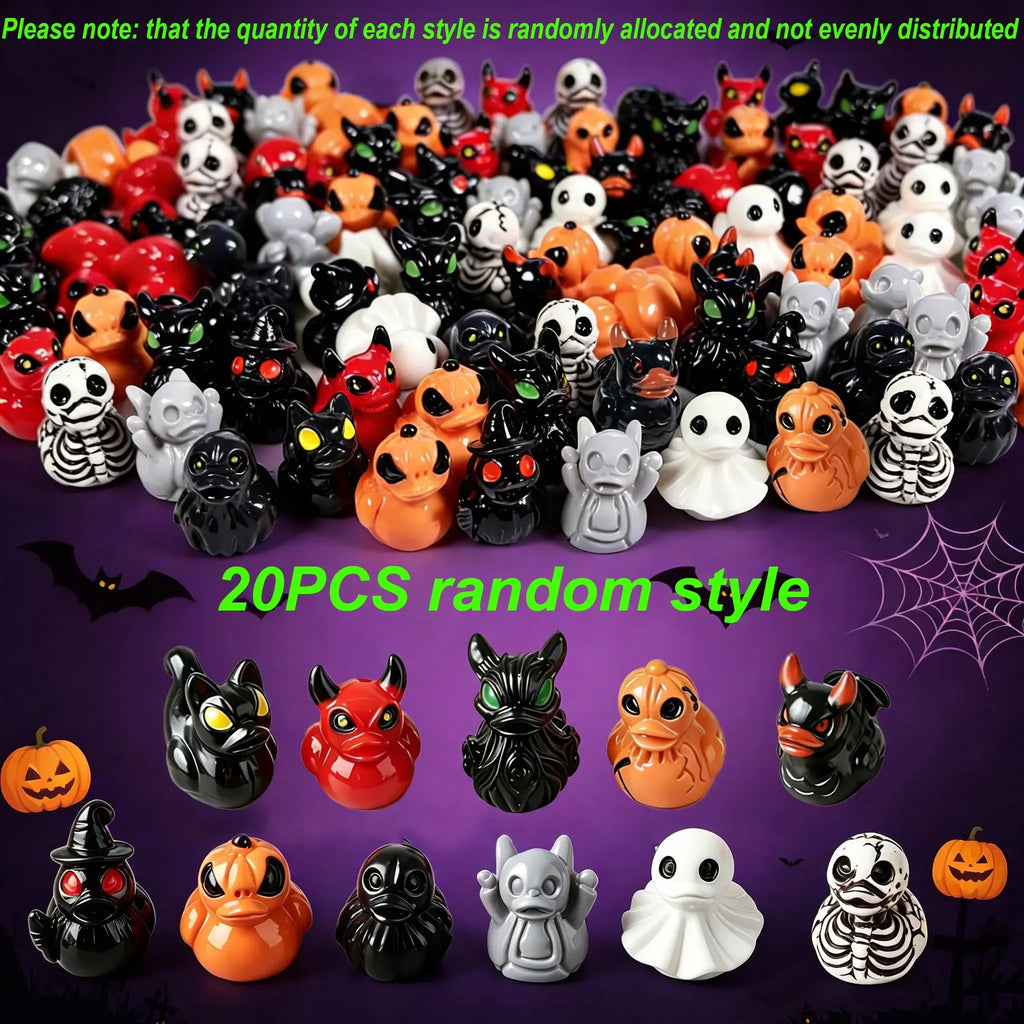 Mini Devil Ghost Skull Resin Ducks, Cute Spooky Desktop Decor, Creative Desktop Ornament, Mini Garden Ornament, Home Decor Ornament, Halloween Christmas Decoration, Party Gift, Decorative Piece, Decorative Ornaments