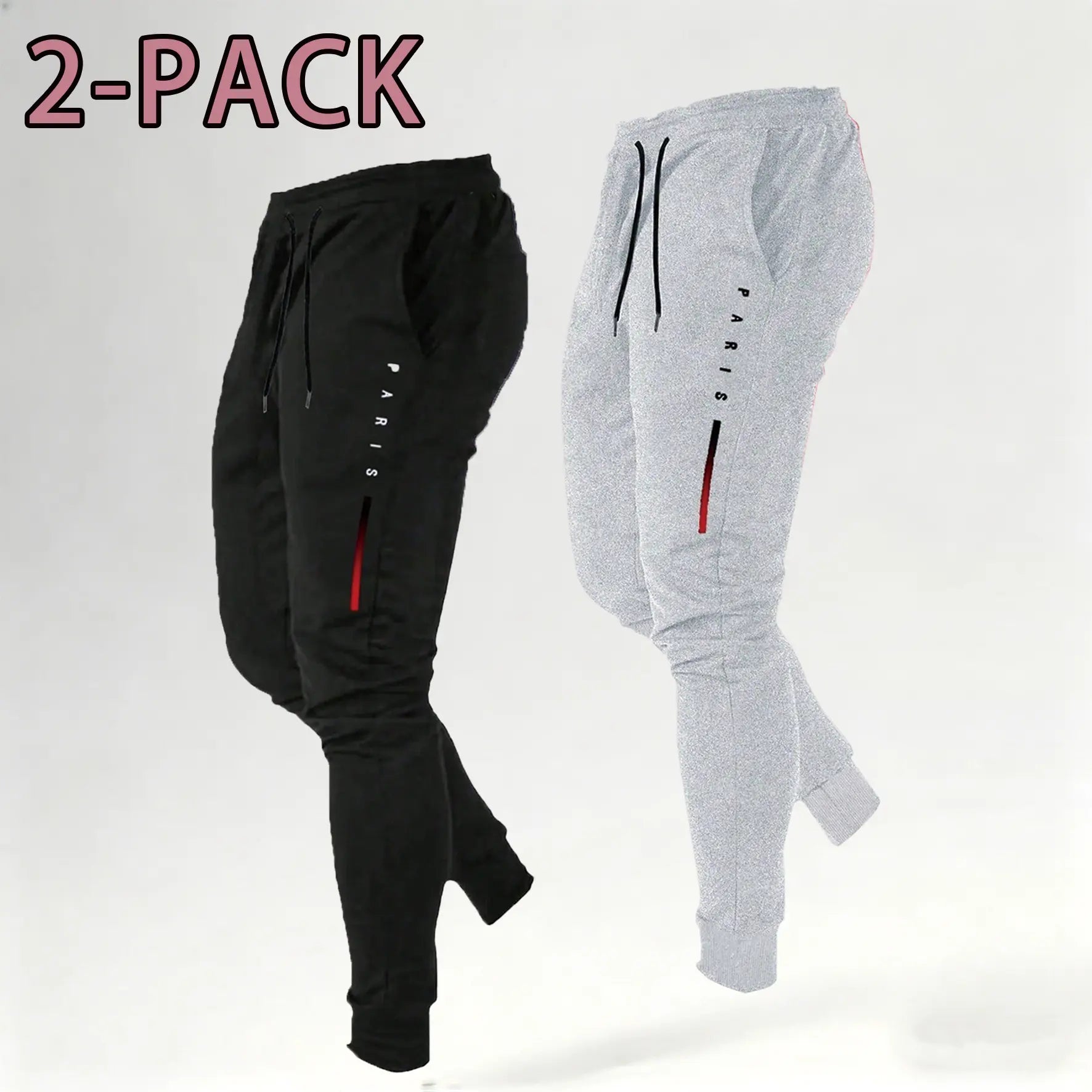 Men's 3 Pack Jogger Set  All Season Outdoor Uncuffed Streetwear, Soft Breathable Machine Washable Non-Transparent Print Multi-Pack Athleisure Pants (Black, Gray, Navy), Non-Transparent Men's Pants