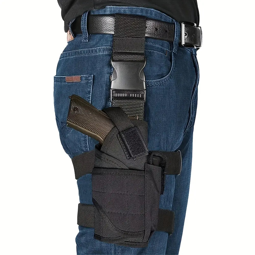 Universal Tactical Right Thigh Leg Holster with Magazine Pouch