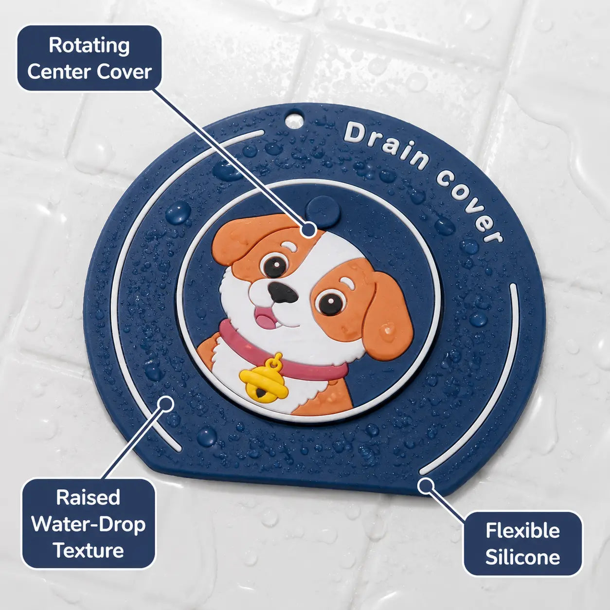 2-in-1 Cartoon Silicone Shower Bathtub Drain Cover