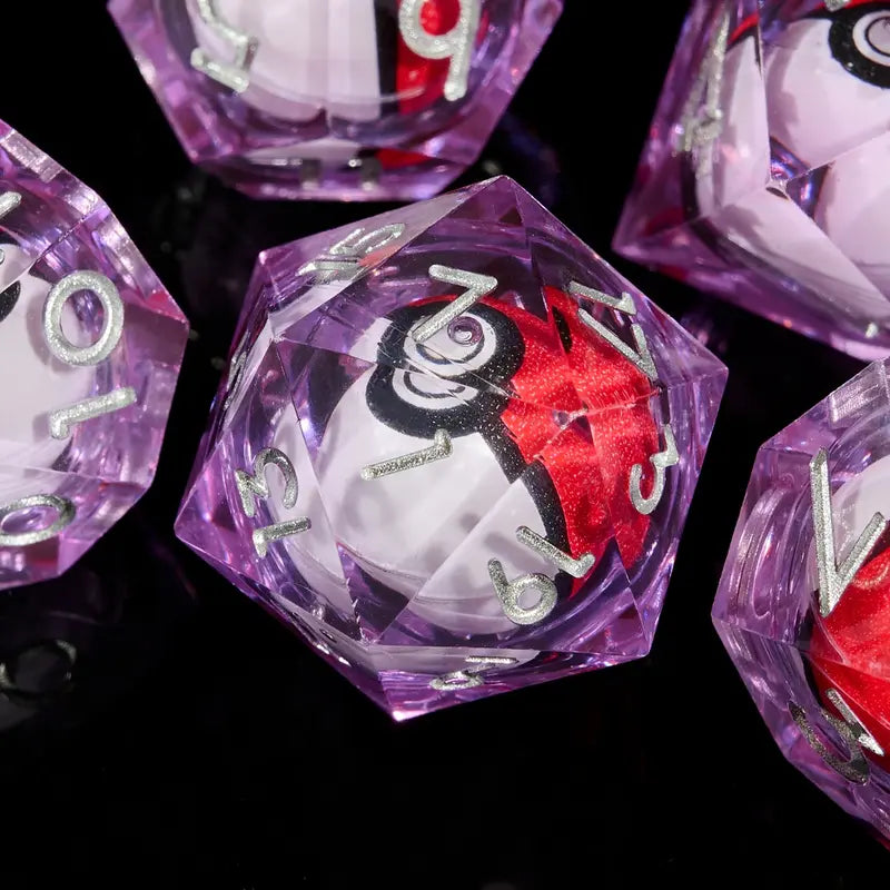 Rotating Eye Dnd Dice Set, 7 Piece Liquid Core Polyhedral Dice Game for Dungeons & Dragons Rpg, Resin Sharp Edge D&d Dice