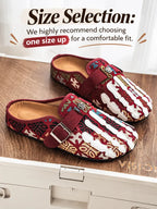 Men's Bohemian Print Mules, Mule Slides, Comfortable Slip-On Sandals, Adjustable Buckle, Soft Insole, Ideal for Daily Wear, Casual Footwear
