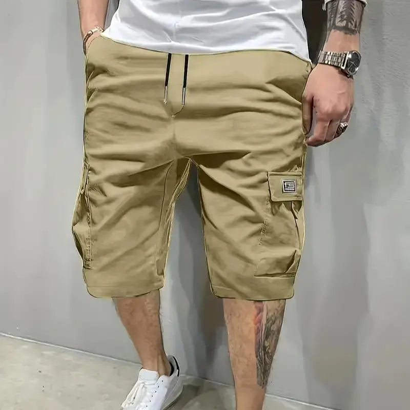 Men's Summer Casual Shorts (1 or 3 Pack) – Slanted & Rear Multi-Pockets (Khaki/Black/Gray)
