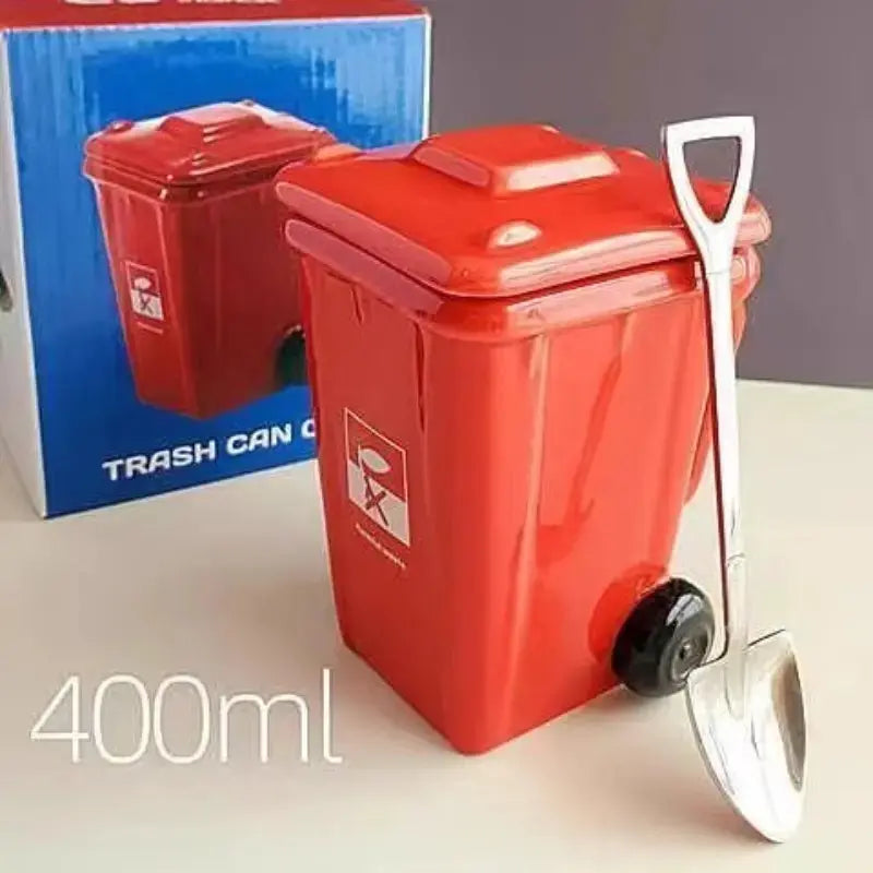 Creative Trash Can Shaped Ceramic Coffee Mug, Funny Novelty Water Cup, Unique Birthday Gift for Best Friend, Novelty Drinkware, Beverage