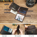 Men's Genuine Cowhide Short Foldable Wallet