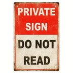 1pc Rectangular Cast Iron Funny Quote Sign (12x8 in "Do Not Read"), Vintage Garage Signs, Signage for Home Room Decor