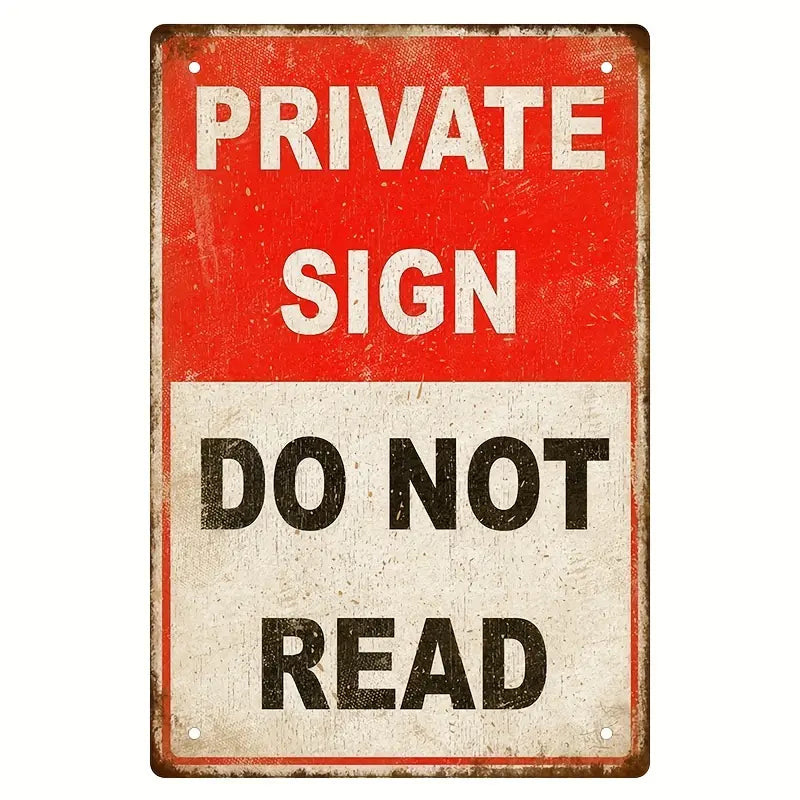 1pc Rectangular Cast Iron Funny Quote Sign (12x8 in "Do Not Read"), Vintage Garage Signs, Signage for Home Room Decor
