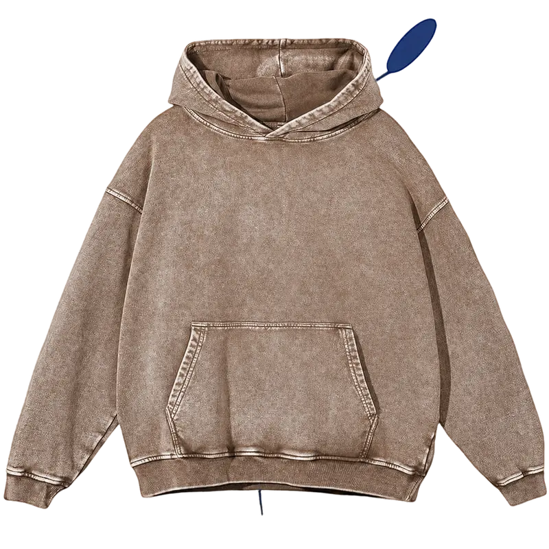 Men’s heavyweight acid-wash pure cotton hooded sweatshirt; women’s and men’s same style, suitable for autumn and winter wear.,clothes for back to school,first day of school outfits