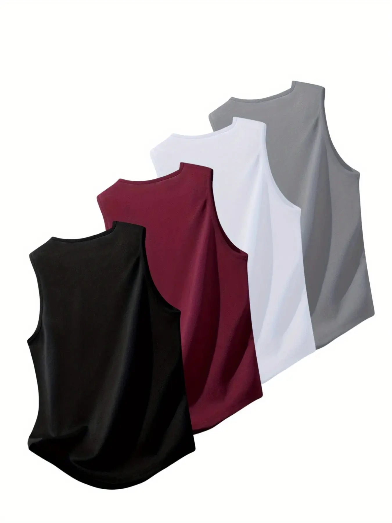 4-Pack Summer Fashion Men's Gym Sports Sleeveless Tank Tops, Breathable Sweat-Wicking Loose Fit Quick-Dry Basketball Shirts, Athletic Apparel, Workout Vests
