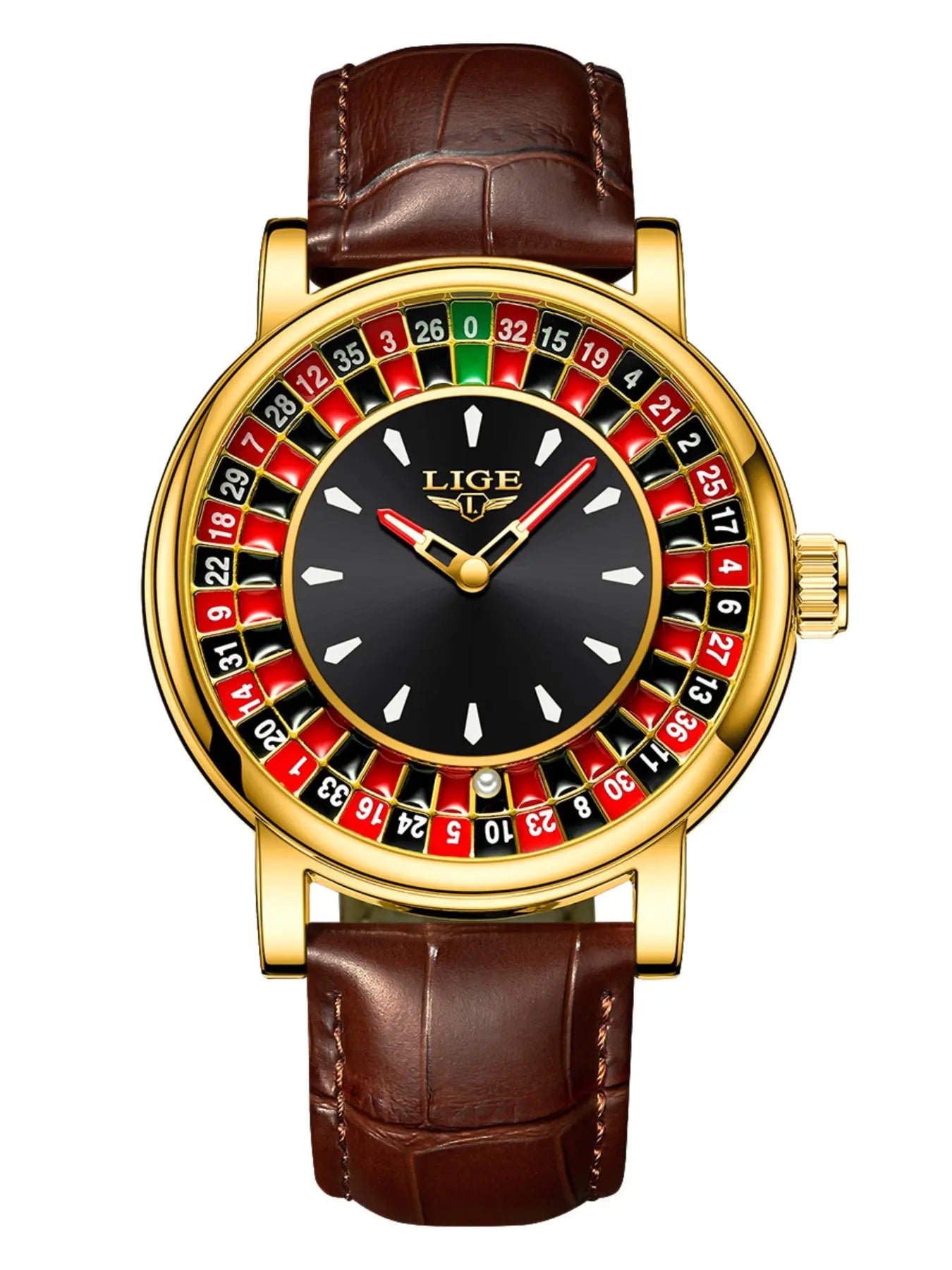 Men's Fashion Round Russian Roulette 12 Zodiac Theme Interactive Quartz Watch, Waterproof Design for Parties and Daily Wear
