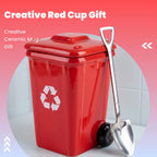 Creative Trash Can Shaped Ceramic Coffee Mug