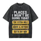 Men's Funny "Places I Won't Be Going Today" T-Shirt - Humorous Slogan Print, Soft Breathable Round Neck Short Sleeve Tee Suitable for Casual Wear