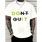 Men's Cotton Motivational Graphic Short Sleeve T-Shirt Casual Summer Wear White Tee
