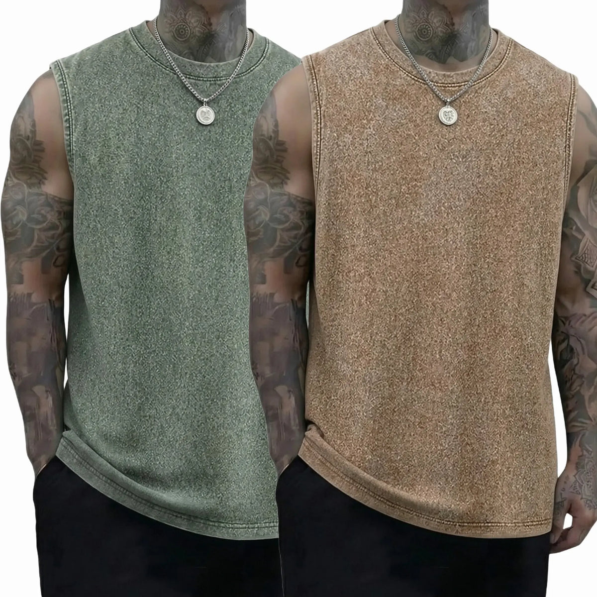 Unisex 3-Pack Vintage Heavyweight Cotton Tank Tops