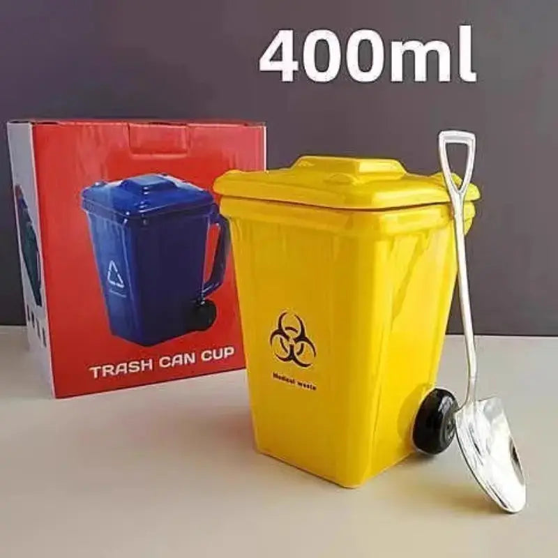 Creative Trash Can Shaped Ceramic Coffee Mug, Funny Novelty Water Cup, Unique Birthday Gift for Best Friend, Novelty Drinkware, Beverage