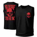 Men's Cotton Sleeveless Tank Top -No Desire To Fit In Skull Printed Style. This Is A Casual Item Suitable For Both Men And Women, Especially Perfect For Spring And Summer; The Cool Print And Classic Crew Neck Cut