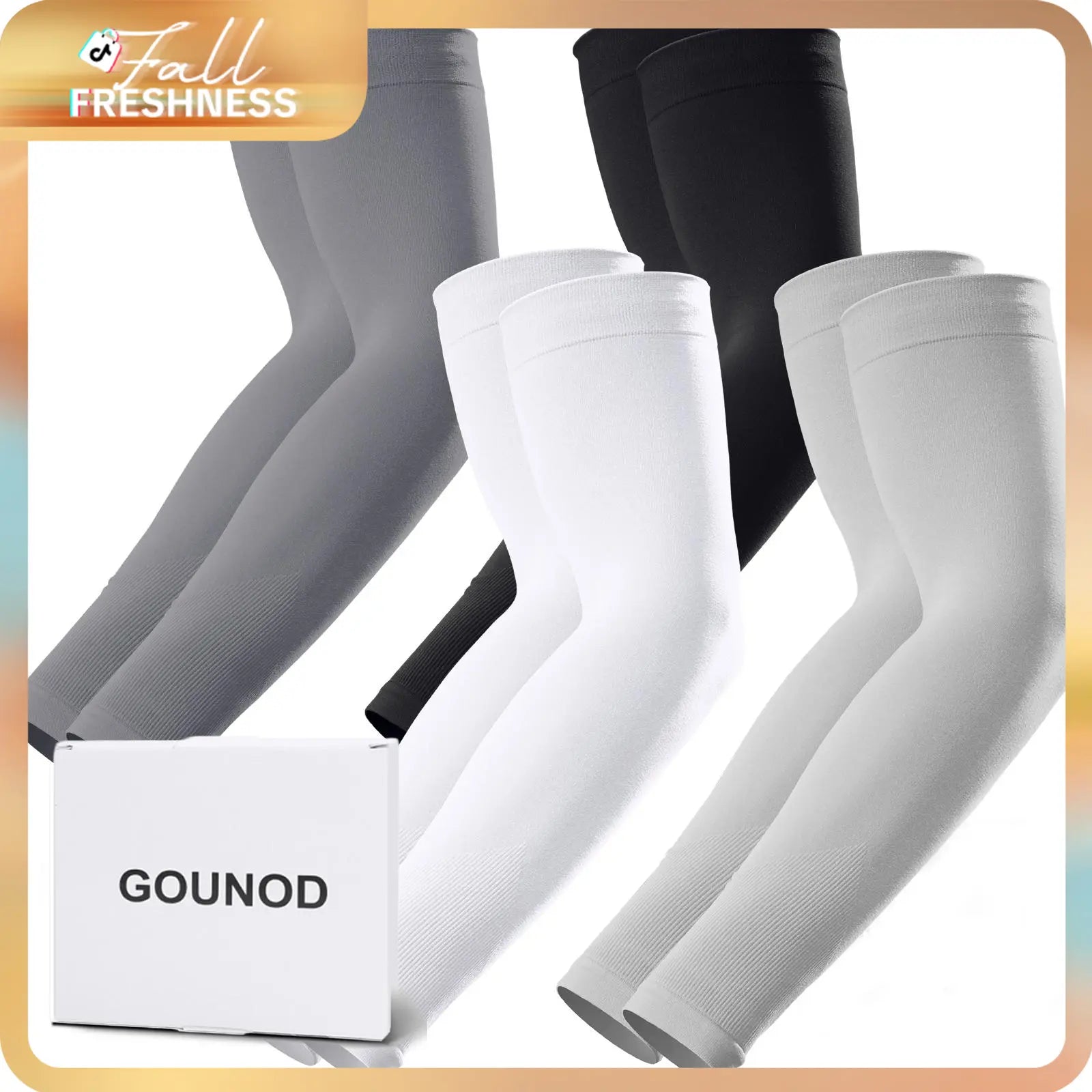 GOUNOD Sun Protection UV Arm Sleeves for Men Women Youth UPF 50+ Compression Cooling Football Sleeves FallFreshness Breast Cancer Awareness Month #Summervibes summerwins,summerwins,father'sdaygifts,campingessentials,campinggear