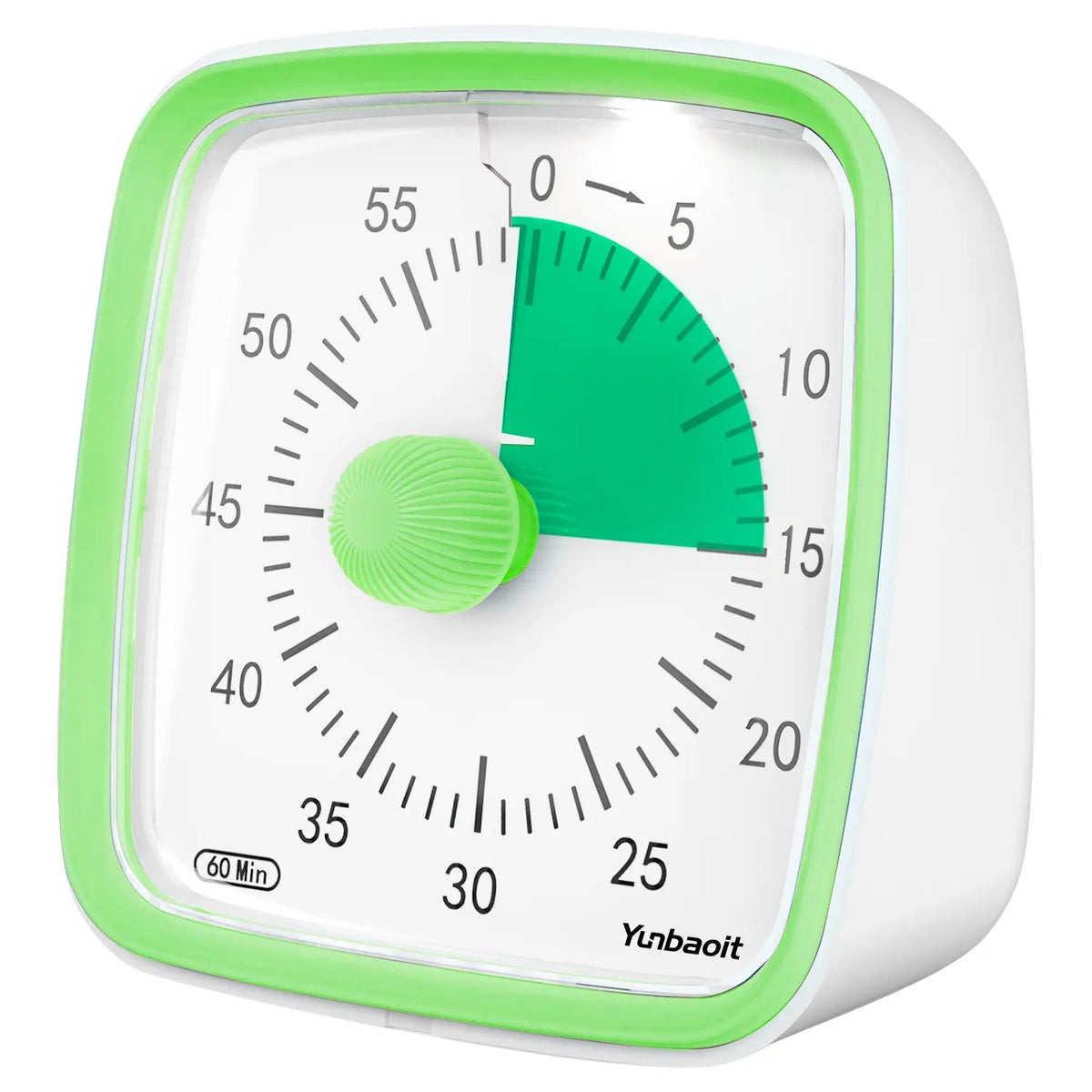 Yunbaoit VT03-Blue Rainbow 60-Minute Silent Visual Timer with Night Light, Bell & ABS Plastic Body - Kitchen Gadget, Utensil for Kids, Work, School Use