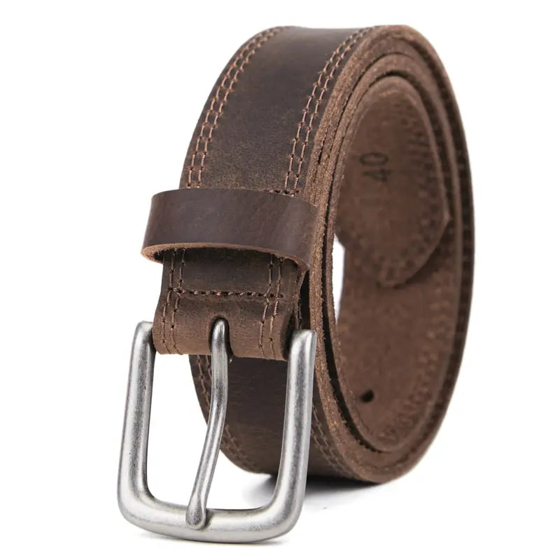 Men's 100% Leather Heavy Duty Belt with Buckle - Adjustable Fit Casual/Work Jeans Belt, Durable Fashion Accessory, Gifts for Adults (Birthday, Father's Day),sohochic