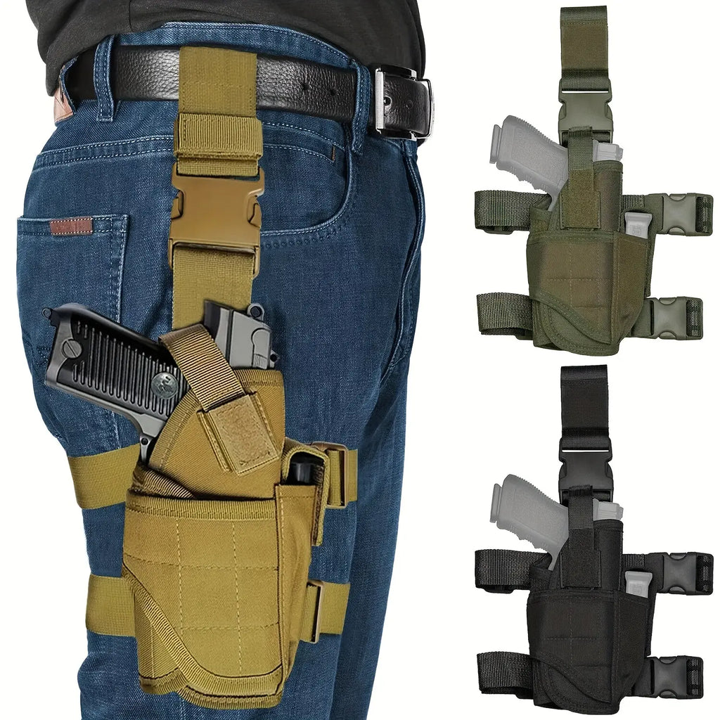 Universal Tactical Right Thigh Leg Holster with Magazine Pouch