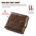 Vintage Men's Top-Grain Leather Bi-Fold Wallet - Classic Shape, Durable Design, Ample Card & Cash Space Money Organizer for Everyday Use, Men's Accessories, Gift for Boyfriend or Him on Birthdays