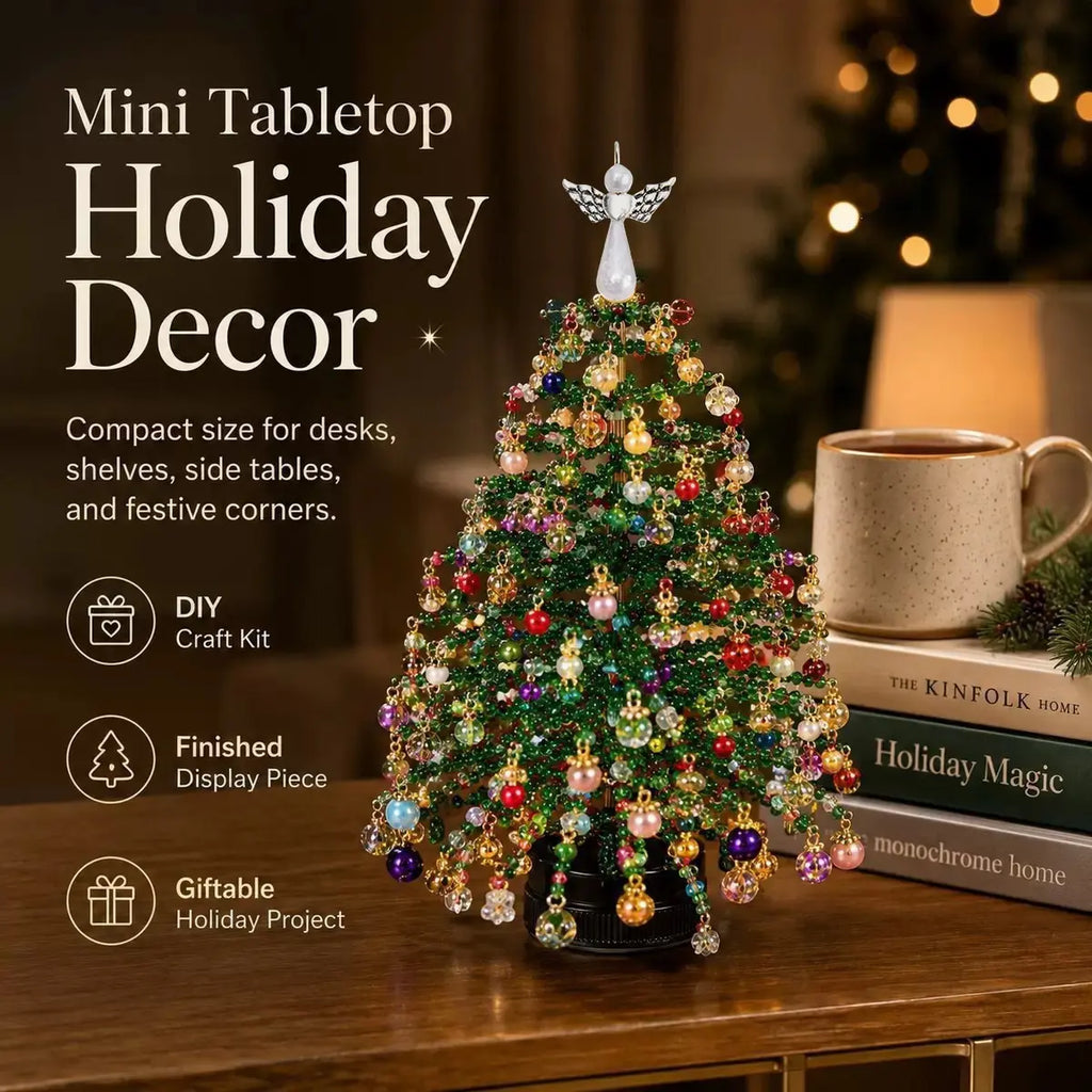 DIY Mini Crystal Bead Christmas Tree Tabletop Craft Kit