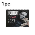2027 Whimsical Cat 12-Month Wall Monthly Planner - Printed Art Calendar, Unique Kitten Organizer with Humor Mix Funny Movie Villains, Creepy Cute Home Decor, Gift for Movie Fans