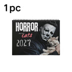 2027 Whimsical Cat 12-Month Wall Monthly Planner - Printed Art Calendar, Unique Kitten Organizer with Humor Mix Funny Movie Villains, Creepy Cute Home Decor, Gift for Movie Fans