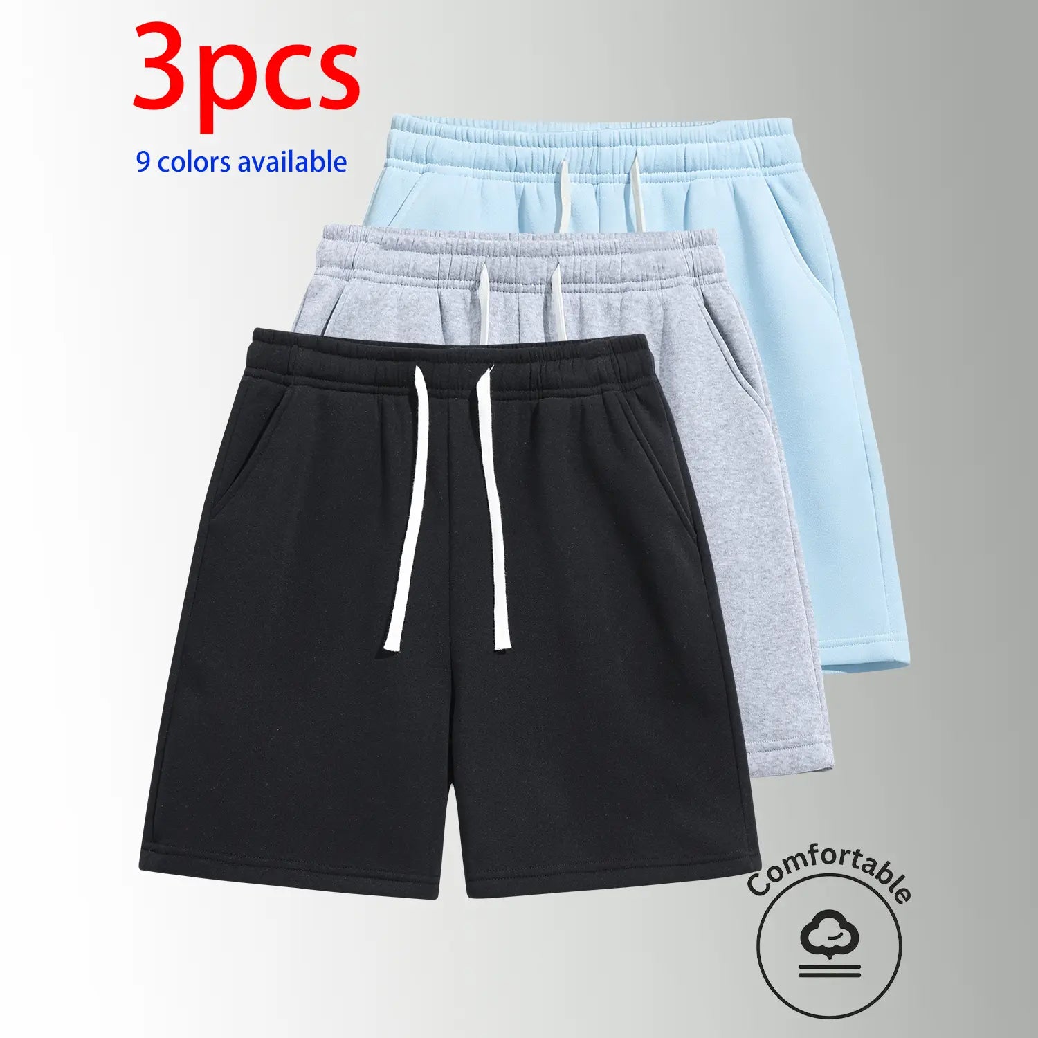 Unisex 3-Pack 5-Inch Drawstring Athletic Shorts: Breathable Running & Casual Shorts