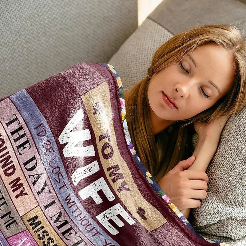 [mothers day gift ideas] Blanket Gifts for Wife Romantic Anniversary Birthday Gifts for Wife Her I Love You Presents for Wife from Husband to My Wife Warm Gifts for Christmas Valentine's Mother's Day
