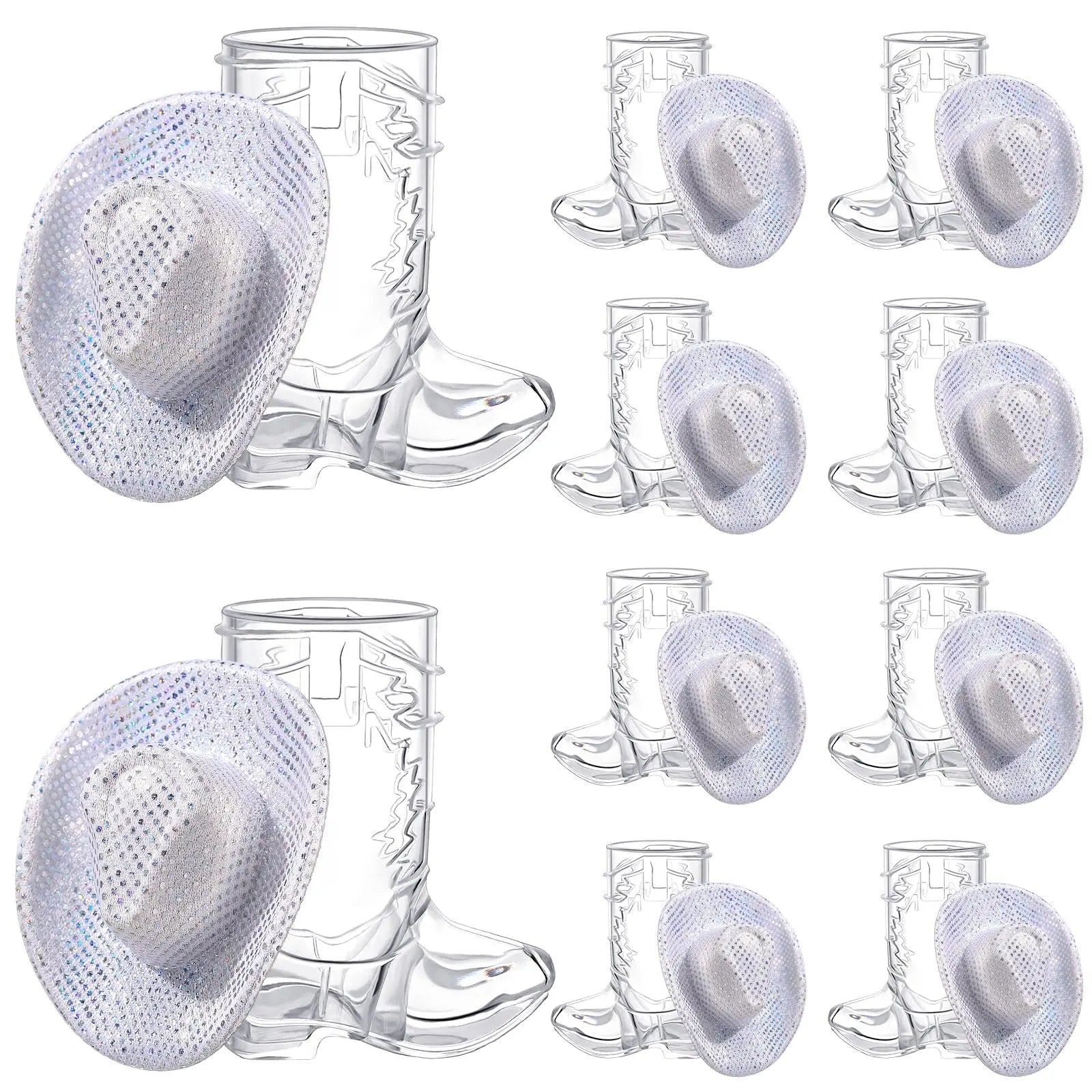 20/40 Pcs Mini Cowboy Boot Shaped Shot Glasses Reusable Cowgirl Hat Boot Cups Neon Drinkware Set Tiny Glitter Shots for Disco Cowgirl Birthday Bachelorette Party Graduation Season Rodeo Night Pink Hen’s Favors Mexican Party Centerpieces