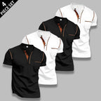 Men's 4-Pack Slim Fit Short Sleeve Henley T-Shirts with Chest Pocket