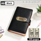 100-Transparent-Pocket Currency Collectors Album, Top-Grade PU Leather, Password Lock, Durable Material, Secure Protection, Large Capacity Storage, High Clarity Transparent Sleeves, Banknote Binder, Gift-Ready Office Accounting Supplies for Gift Use, 100