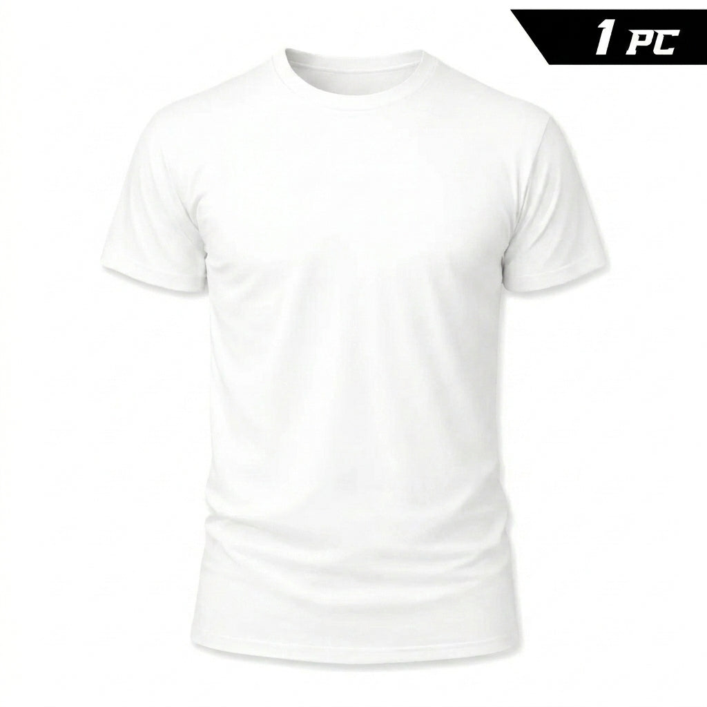 Men's Black Crew Neck T-Shirt | Comfort Fit Cotton Blend Basic Tee