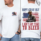 I Ain't Got Time To Bleed 4th Of July T-Shirt, Predator Movie Tee, Independence Day Shirt, Classic Movie Quote Tee