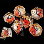 Rotating Eye Dnd Dice Set, 7 Piece Liquid Core Polyhedral Dice Game for Dungeons & Dragons Rpg, Resin Sharp Edge D&d Dice