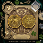 2D Full-View Lucky Coin, 777 Number Luck Token, Universe Destiny Commemorative Coin with Engraved Star and Symbol Pattern for Wealth and Good Fortune