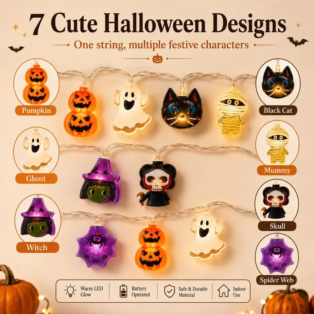 USB-Powered Pumpkin LED String Lights, 59.06–118.11-Inch Halloween & Fall Hanging Garland, Warm Festive Lights for Mantel, Window, Bedroom, Party, Thanksgiving & Home Decor