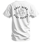 Pray Hard. Lift Heavy. Stay Deadly. Men's T-Shirt