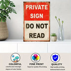 Cast Iron Funny Quote Sign (12x8" Do Not Read) | Vintage Garage Room Wall Decor