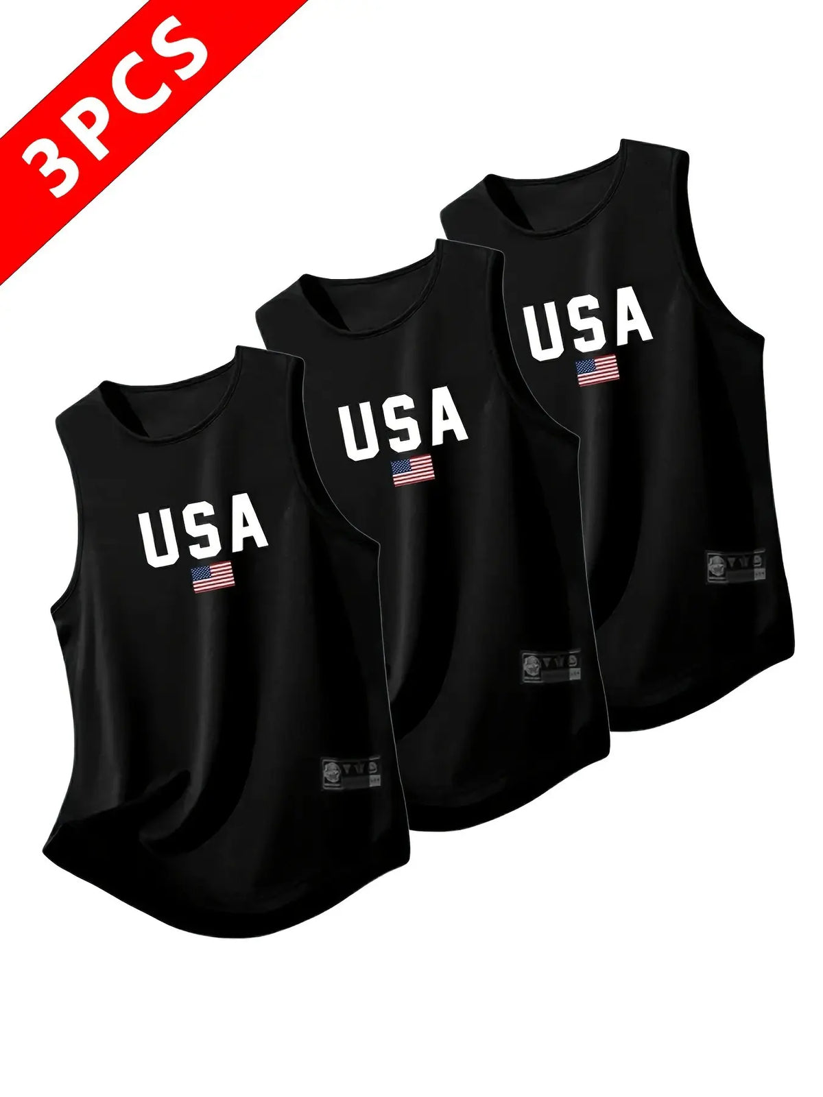 Men's Quick-Dry Moisture-Wicking Breathable Tank Tops, Fitness Workout Vest, Casual Sports Gym Sleeveless Shirts, Running Training, Usa Letter Print, Multiple Colors