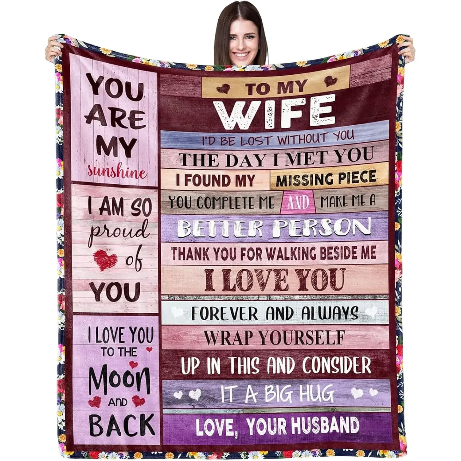 "I Love You" Romantic Blanket for Wife: Thoughtful Anniversary & Birthday Gift
