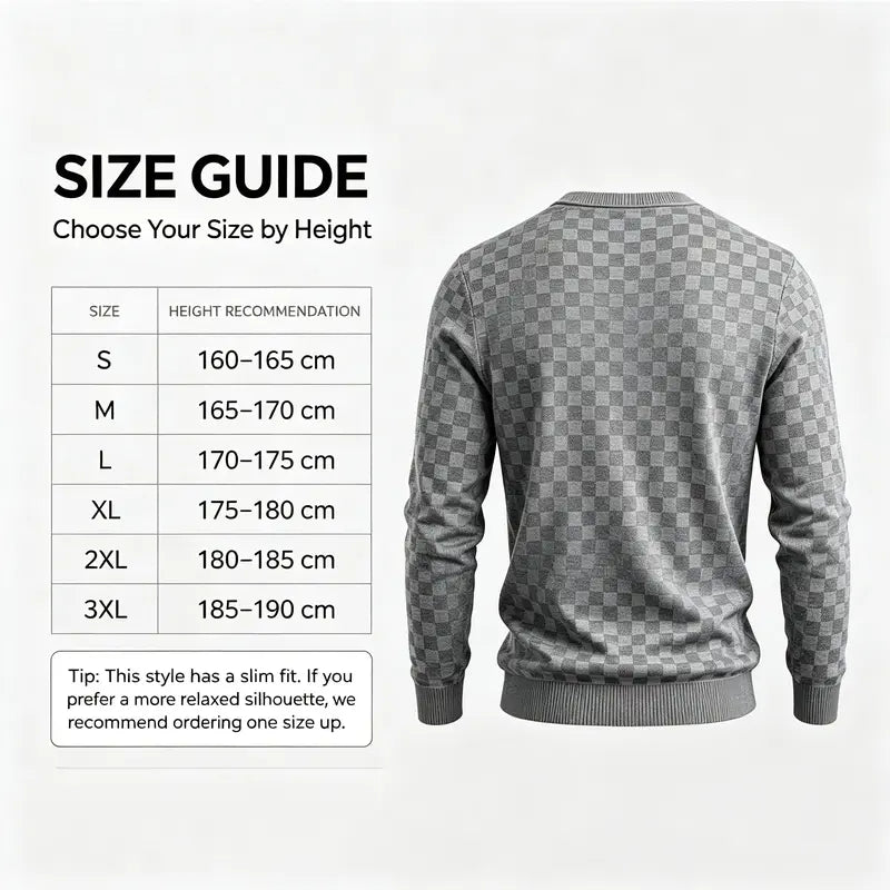 4-Pack Men's Plaid Knit Sweatshirts, Textured Grid Pattern Long Sleeve, Soft Lightweight Casual Top, Ideal for Fall Winter Streetwear