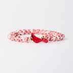 Holy Water Porcelain Red Cardinal Bird Bracelet, 6.8" Circumf., Waterproof Gold Accents, Flexible Stretch Cord for Easy Wear