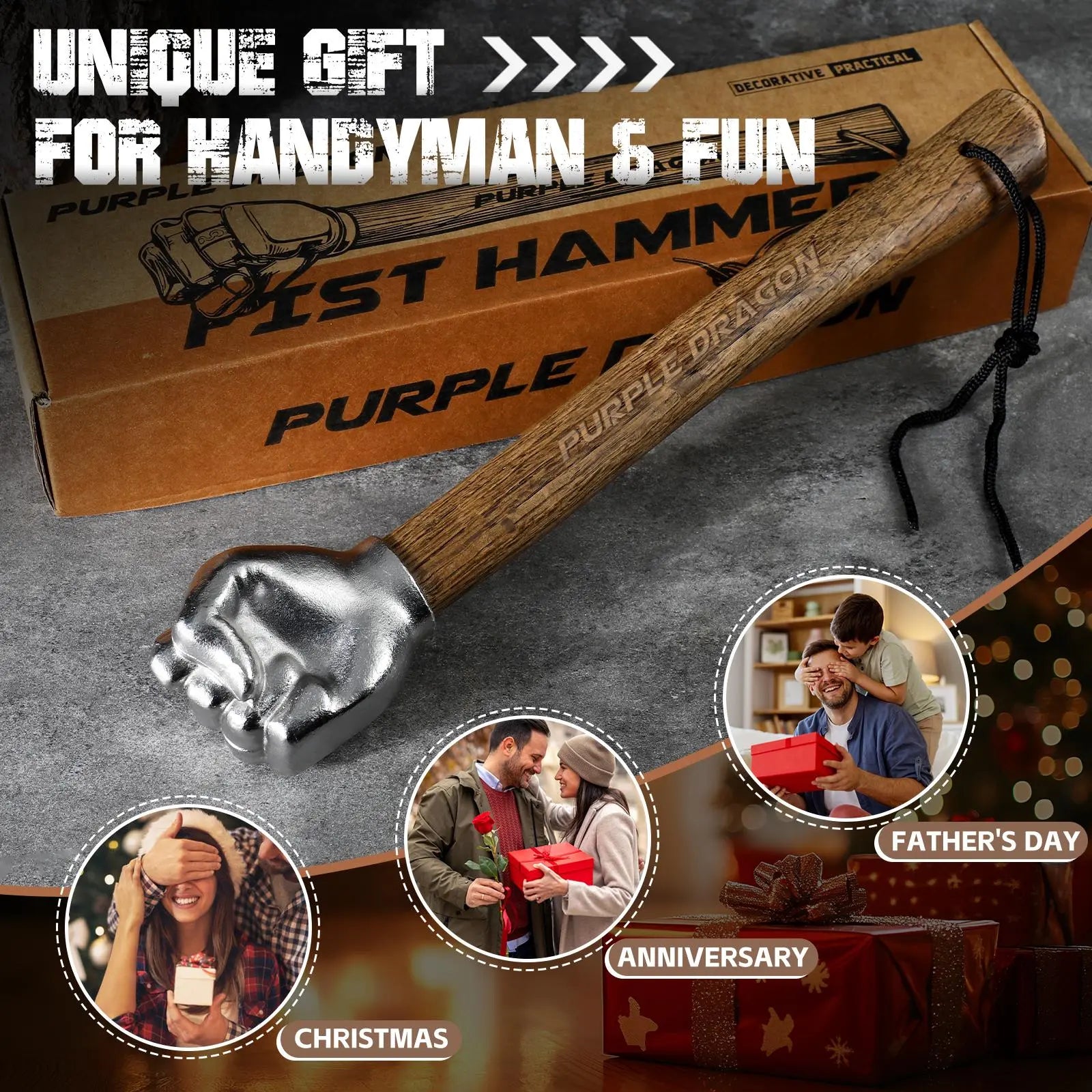 Dragon Fist-Shaped Stainless Steel Hammer