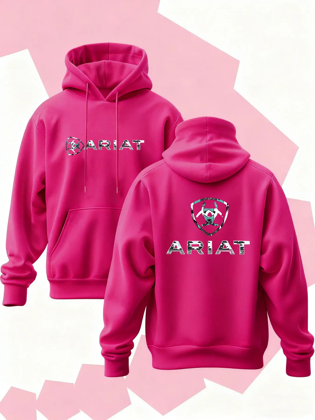 New Men's Hoodie Ariat Print, Soft Stretch Knit Fabric, Long Sleeve, Standard Fit, Casual Daily Wear, Four-Season Hooded Clothing, Fun Style, Essential for Young Adults