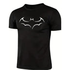 2026 Men's Loose Bat Print Cotton T-Shirt (Black)