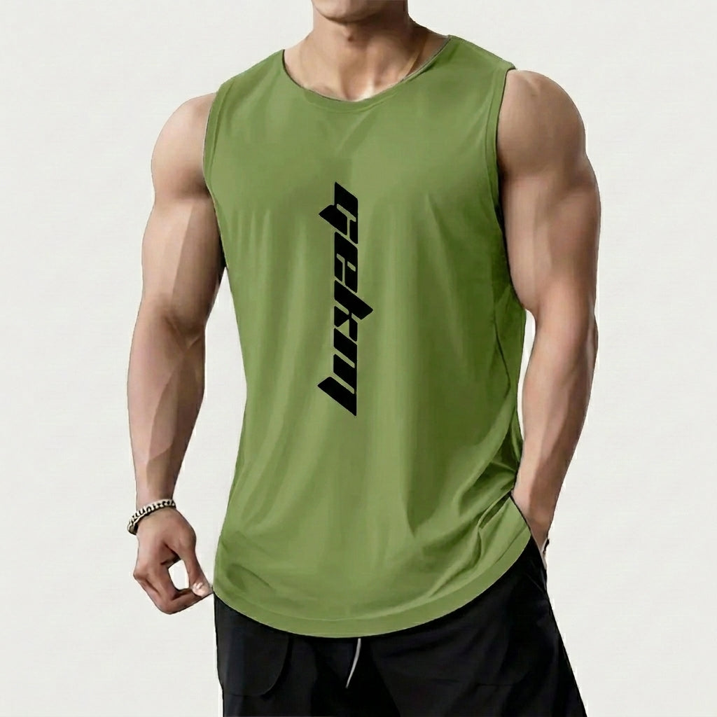 3-Pack Men's Letter Print Basketball Jersey Tank Tops - Breathable Polyester Mesh