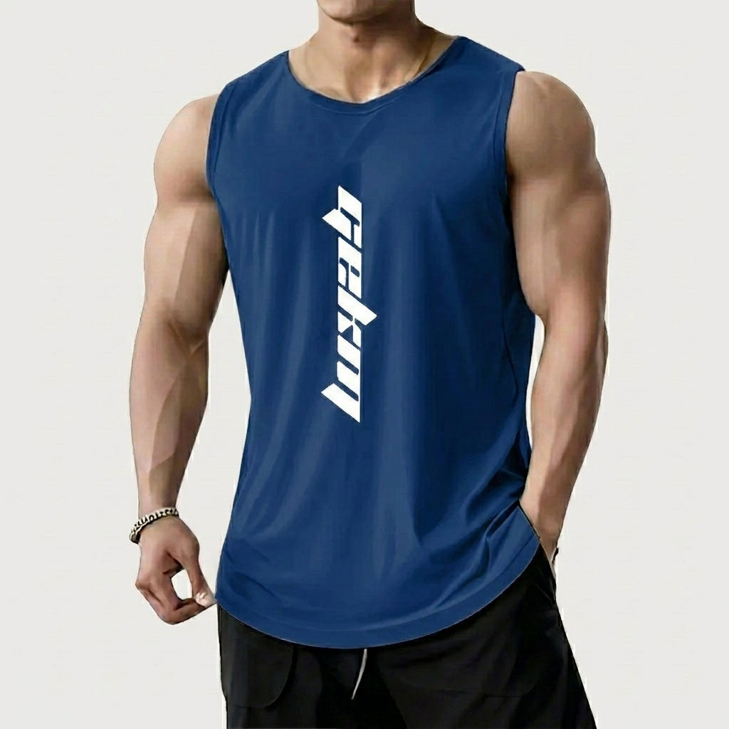 3-Pack Men's Letter Print Basketball Jersey Tank Tops - Breathable Polyester Mesh