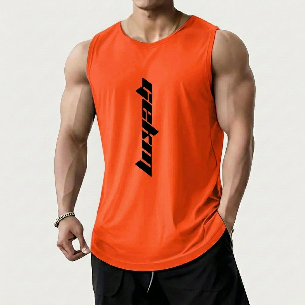 3-Pack Men's Letter Print Basketball Jersey Tank Tops - Breathable Polyester Mesh